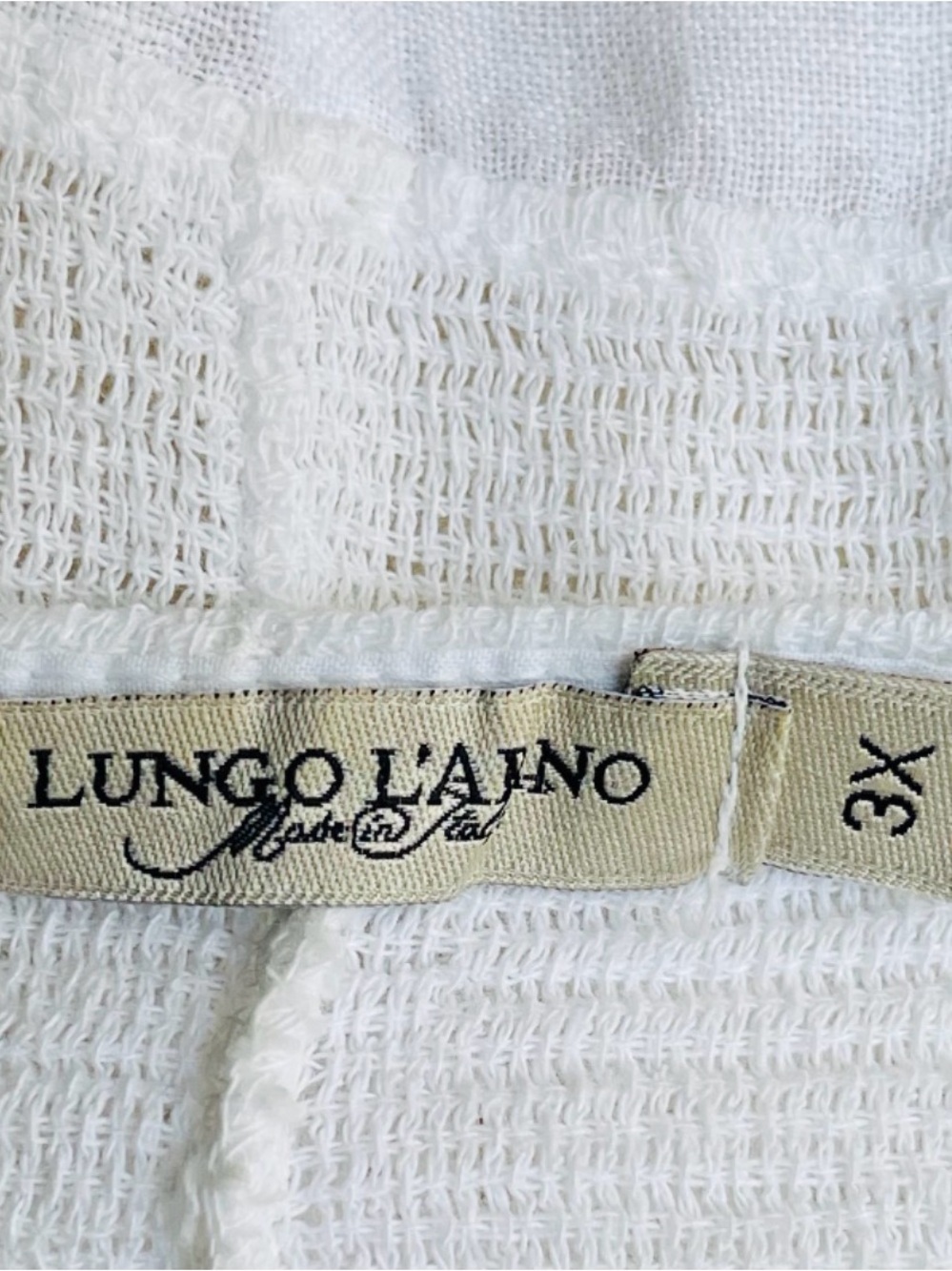 Lungo L’Ajno Linen Tunic Top 3X Blue Floral White Resort Beach Cover Up - Picture 6 of 9